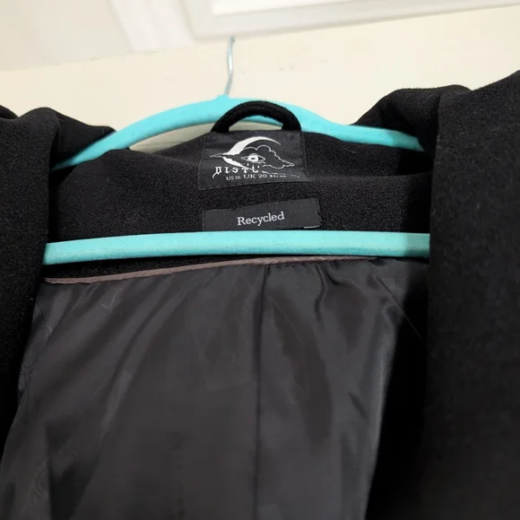 Black Hooded Belted Coat - Picture 3 of 5